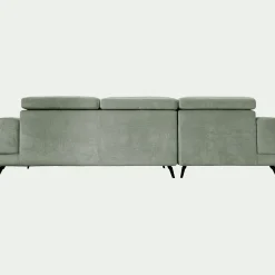 Canapé 4 Places|Canapé En Tissu*alinea Canapé d'angle gauche avance recule en tissu doux - Vert