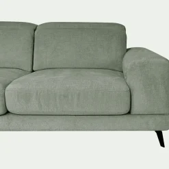 Canapé 4 Places|Canapé En Tissu*alinea Canapé d'angle gauche avance recule en tissu doux - Vert