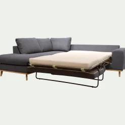 Canapé D'Angle|Canapé 4 Places*alinea Canapé d'angle gauche convertible en tissu Cosmo - anthracite Gris