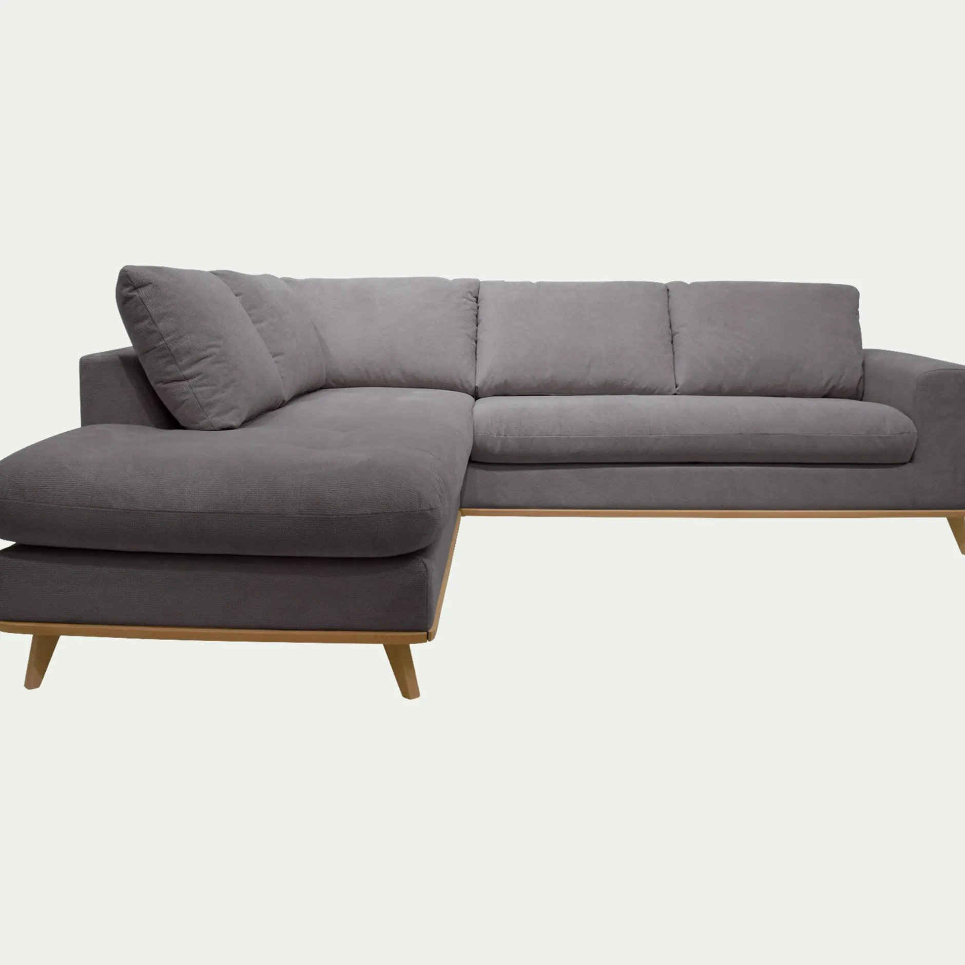 Canapé D'Angle|Canapé 5 Places*alinea Canapé d'angle gauche convertible en tissu Crown - restanque Gris