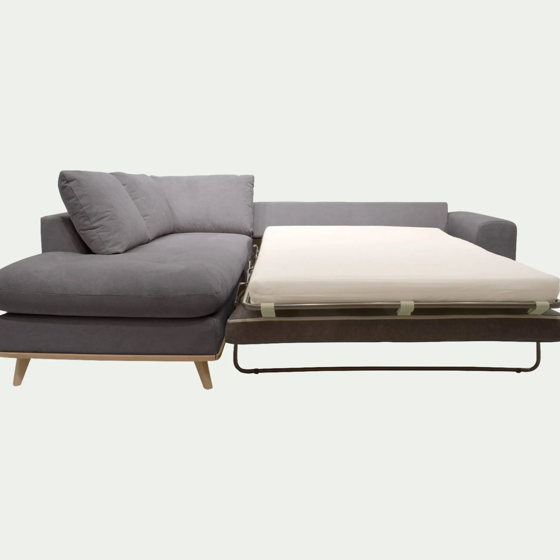 Canapé D'Angle|Canapé 5 Places*alinea Canapé d'angle gauche convertible en tissu Crown - restanque Gris