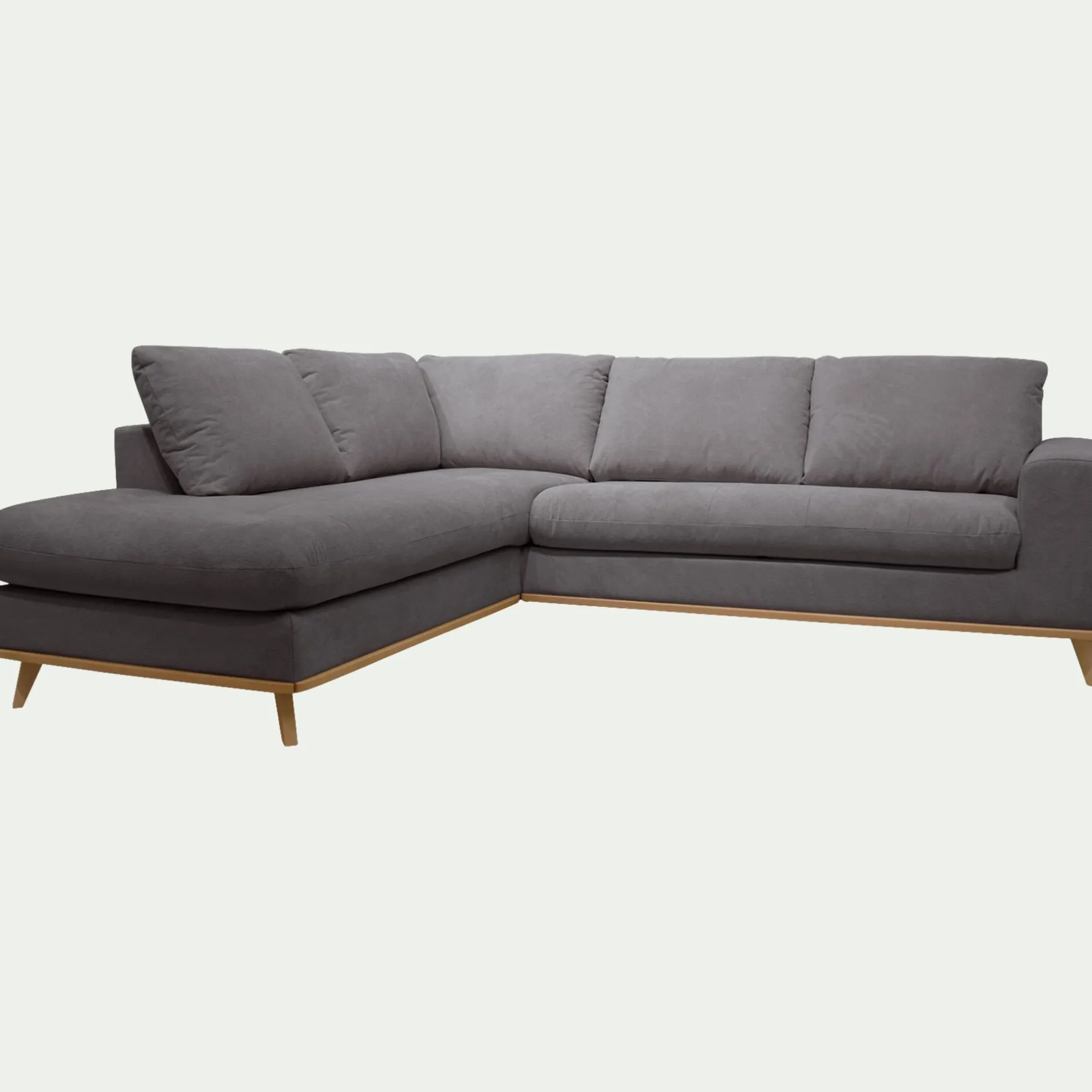 Canapé D'Angle|Canapé 5 Places*alinea Canapé d'angle gauche convertible en tissu Crown - restanque Gris