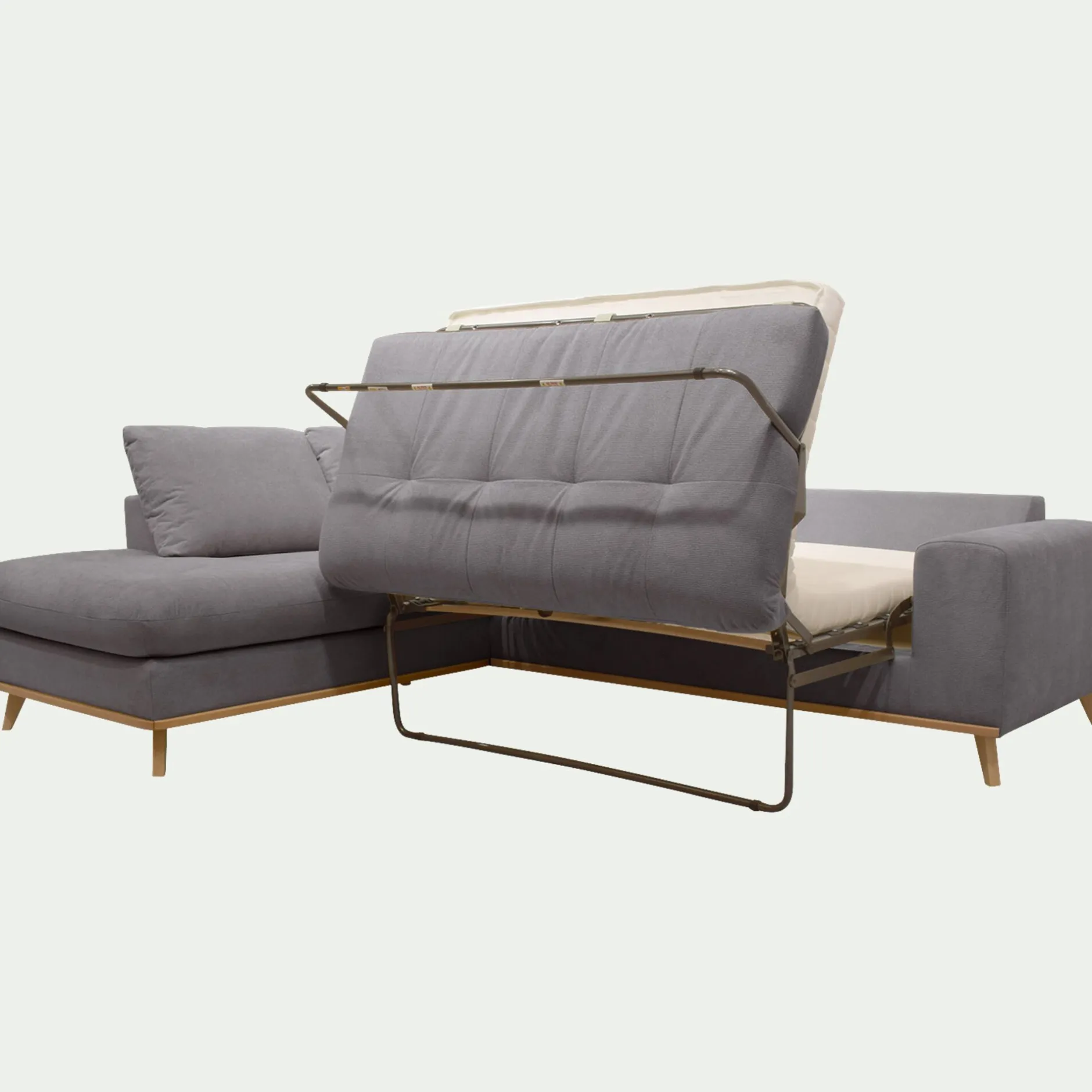 Canapé D'Angle|Canapé 5 Places*alinea Canapé d'angle gauche convertible en tissu Crown - restanque Gris