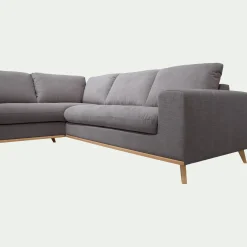 Canapé D'Angle|Canapé 5 Places*alinea Canapé d'angle gauche convertible en tissu Crown - restanque Gris