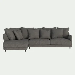 Canapé En Tissu|Canapé 4 Places*alinea Canapé d'angle gauche convertible en tissu joint - Gris restanque