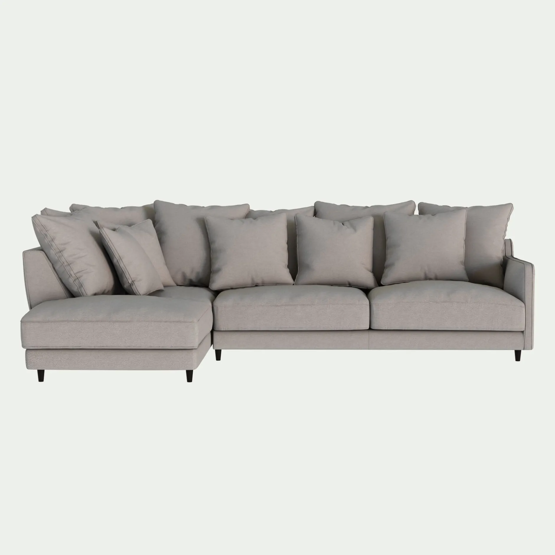 Canapé 4 Places|Canapé Convertible*alinea Canapé d'angle gauche convertible en tissu joint - Gris borie