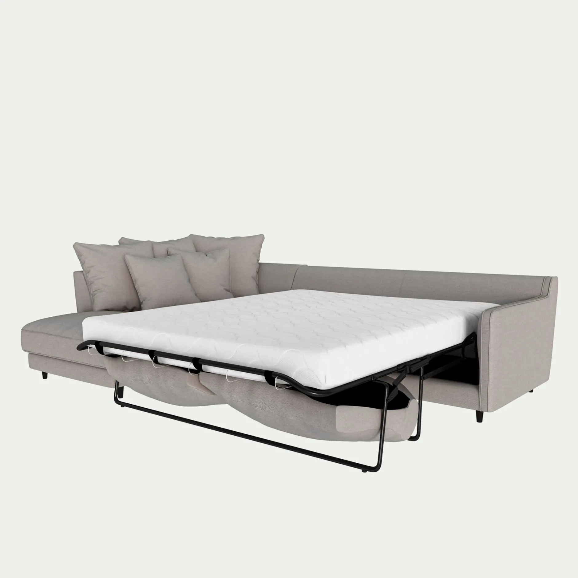 Canapé 4 Places|Canapé Convertible*alinea Canapé d'angle gauche convertible en tissu joint - Gris borie