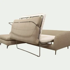 Canapé 4 Places|Canapé Convertible*alinea Canapé d'angle gauche convertible en tissu doux tramé - Beige