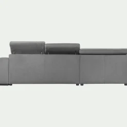 Canapé En Tissu|Canapé 4 Places*alinea Canapé d'angle gauche convertible avec coffre en tissu doux - Gris
