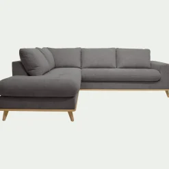 Canapé 5 Places|Canapé D'Angle*alinea Canapé d'angle gauche convertible en tissu Storm - moyen Gris