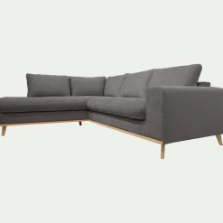 Canapé 5 Places|Canapé D'Angle*alinea Canapé d'angle gauche convertible en tissu Storm - moyen Gris