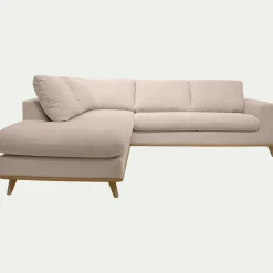 Canapé En Tissu|Canapé 5 Places*alinea Canapé d'angle gauche convertible en tissu Crown - roucas Beige