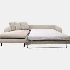 Canapé 4 Places|Canapé Convertible*alinea Canapé d'angle gauche convertible en tissu silent - roucas Beige