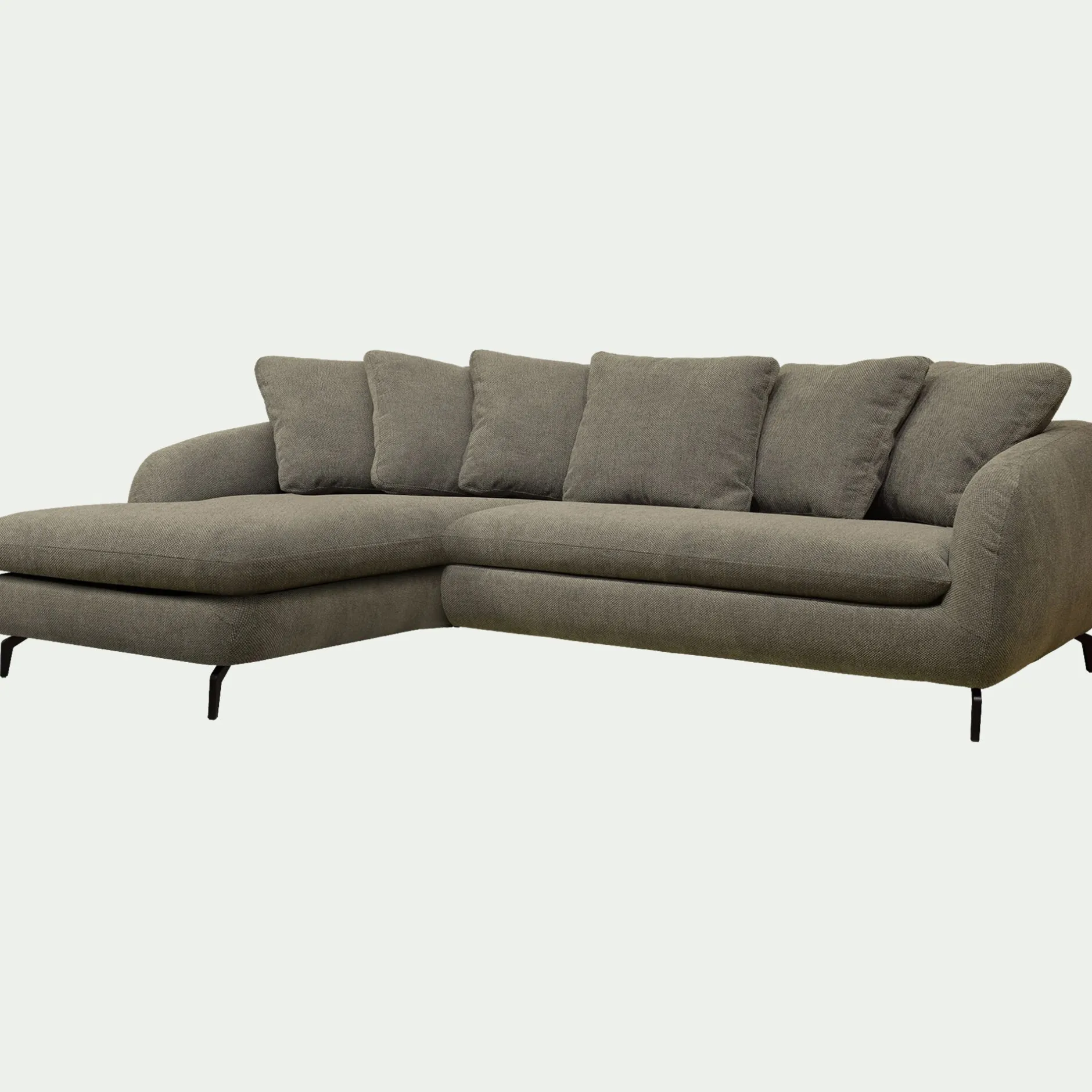 Canapé 4 Places|Canapé Convertible*alinea Canapé d'angle gauche conible en tissu silent - garrigue Vert