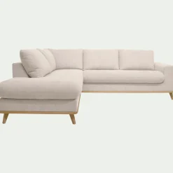 Canapé En Tissu|Canapé 5 Places*alinea Canapé d'angle gauche convertible en tissu Storm - roucas Beige