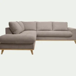 Canapé En Tissu|Canapé 5 Places*alinea Canapé d'angle gauche convertible en tissu Storm - taupe Gris