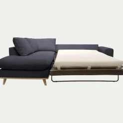 Canapé 5 Places|Canapé D'Angle*alinea Canapé d'angle gauche convertible en tissu Crown - calabrun Bleu