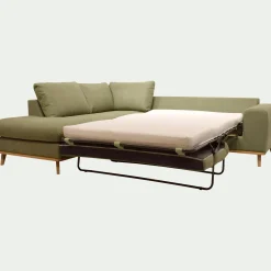 Canapé En Tissu|Canapé 4 Places*alinea Canapé d'angle gauche conible en tissu Cosmo - kaki Vert