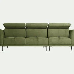 Canapé En Tissu|Canapé 3 Places*alinea Canapé d'angle gauche fixe en tissu memphis avec fonction avance-recul - cèdre Vert