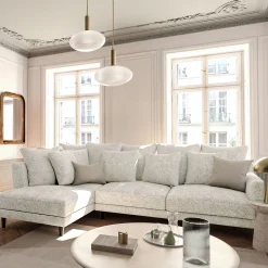 Canapé En Tissu|Canapé 4 Places*alinea Canapé d'angle gauche fixe en tissu genesis- ventoux Blanc