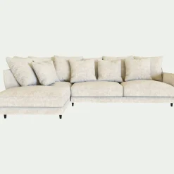 Canapé En Tissu|Canapé 4 Places*alinea Canapé d'angle gauche fixe en tissu genesis- ventoux Blanc