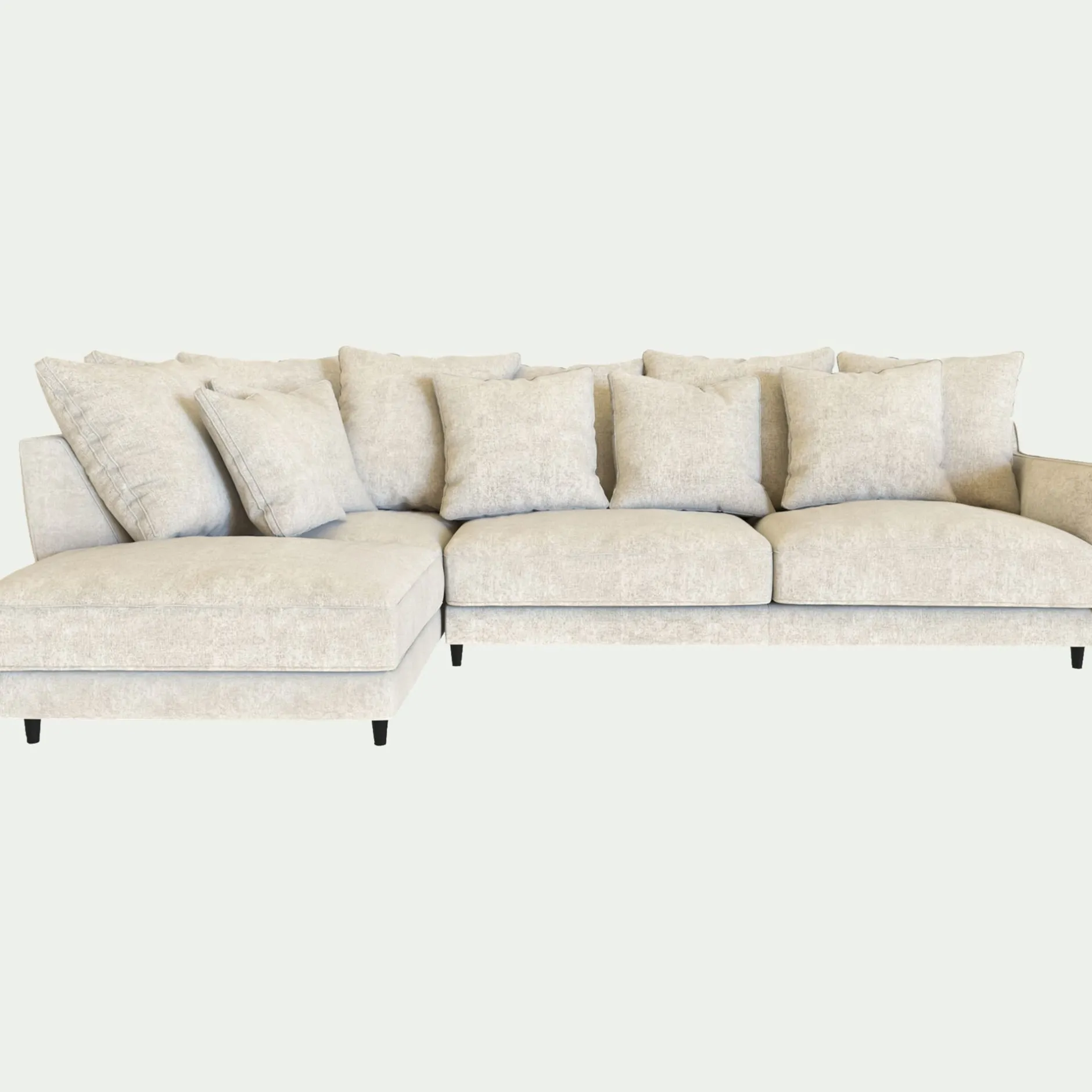 Canapé En Tissu|Canapé 4 Places*alinea Canapé d'angle gauche fixe en tissu genesis- ventoux Blanc