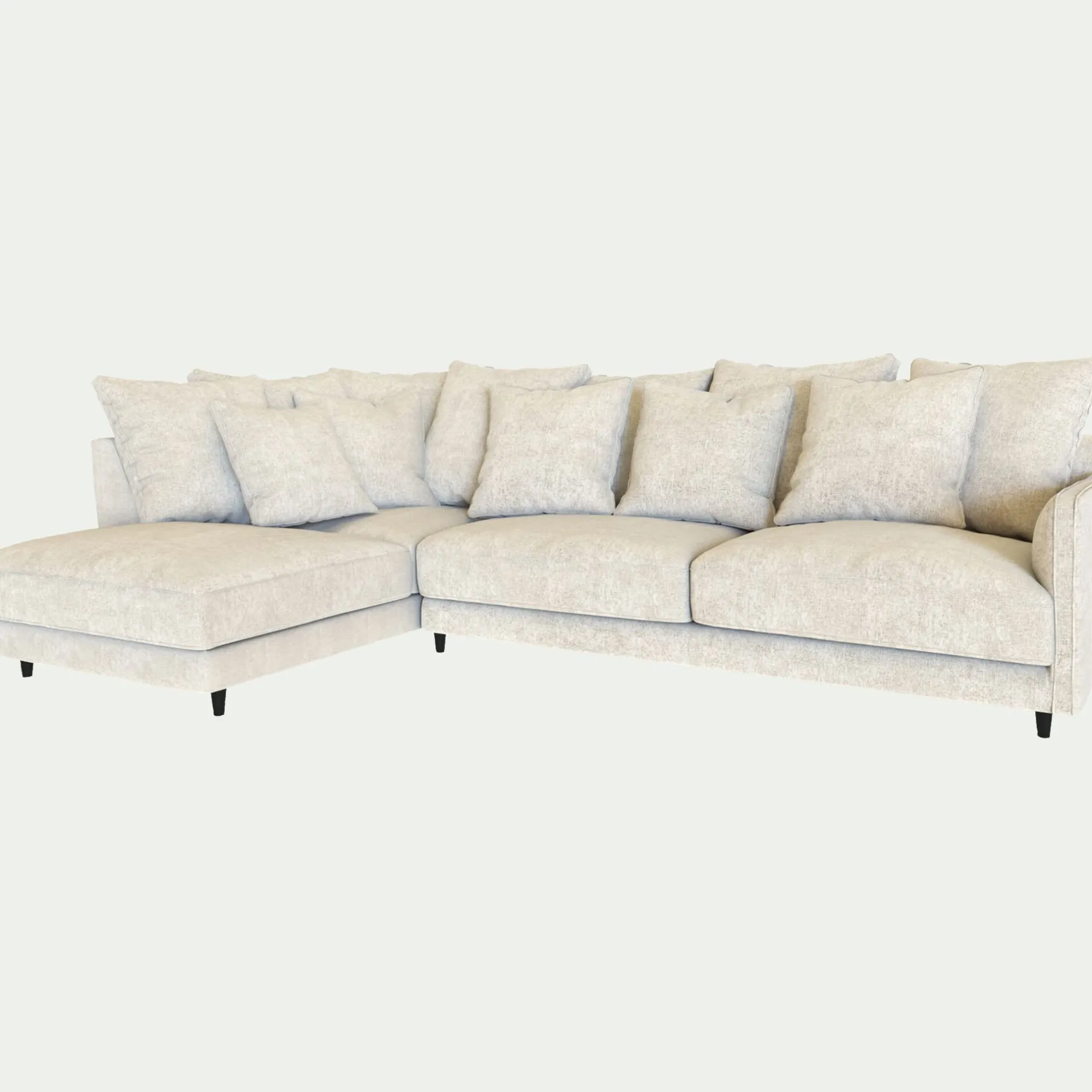 Canapé En Tissu|Canapé 4 Places*alinea Canapé d'angle gauche fixe en tissu genesis- ventoux Blanc