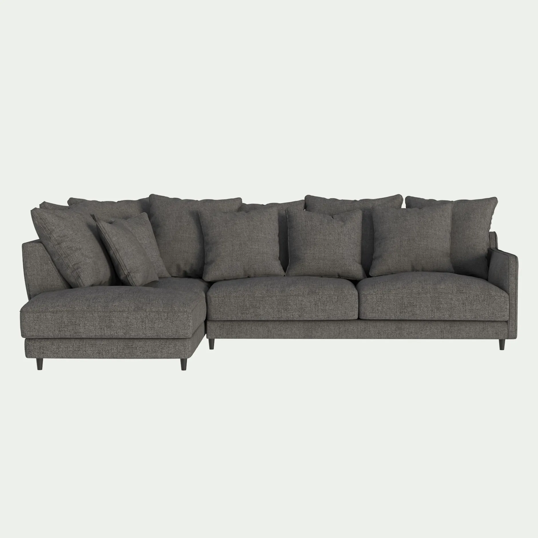 Canapé En Tissu|Canapé 4 Places*alinea Canapé d'angle gauche fixe en tissu joint - restanque Gris