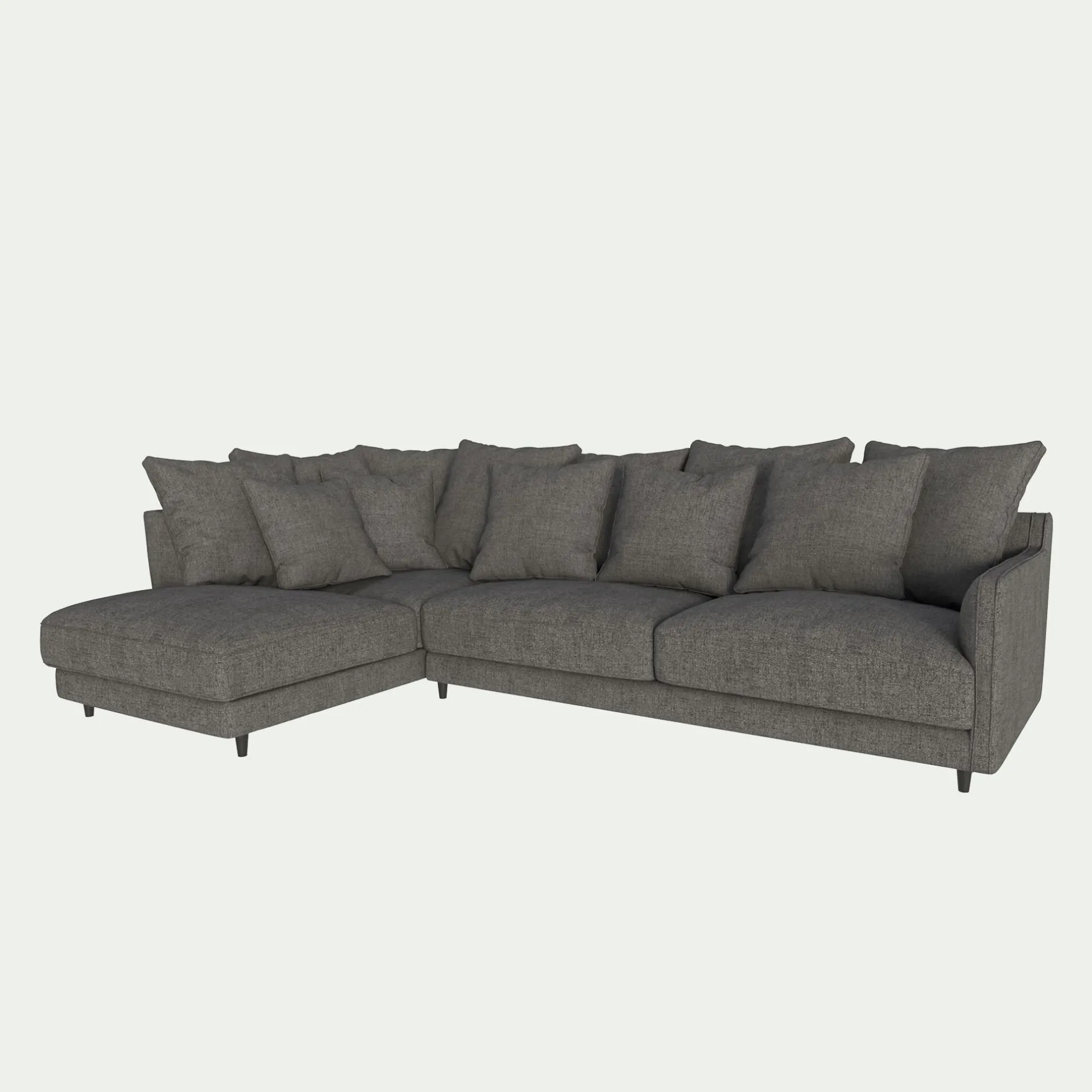 Canapé En Tissu|Canapé 4 Places*alinea Canapé d'angle gauche fixe en tissu joint - restanque Gris