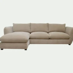 Canapé 5 Places|Canapé Fixe*alinea Canapé d'angle gauche fixe en tissu Nature - Beige