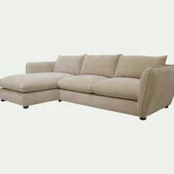 Canapé 5 Places|Canapé Fixe*alinea Canapé d'angle gauche fixe en tissu Nature - Beige