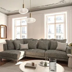 Canapé En Tissu|Canapé 5 Places*alinea Canapé d'angle gauche fixe en tissu genesis - beige alpilles