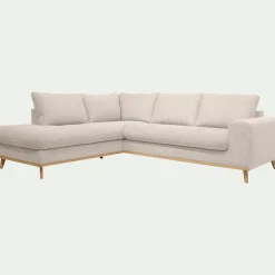 Canapé 5 Places|Canapé D'Angle*alinea Canapé d'angle gauche fixe en tissu Storm - roucas Beige
