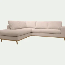 Canapé 5 Places|Canapé Fixe*alinea Canapé d'angle gauche fixe en tissu Crown - roucas Beige