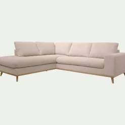Canapé 5 Places|Canapé Fixe*alinea Canapé d'angle gauche fixe en tissu Crown - roucas Beige