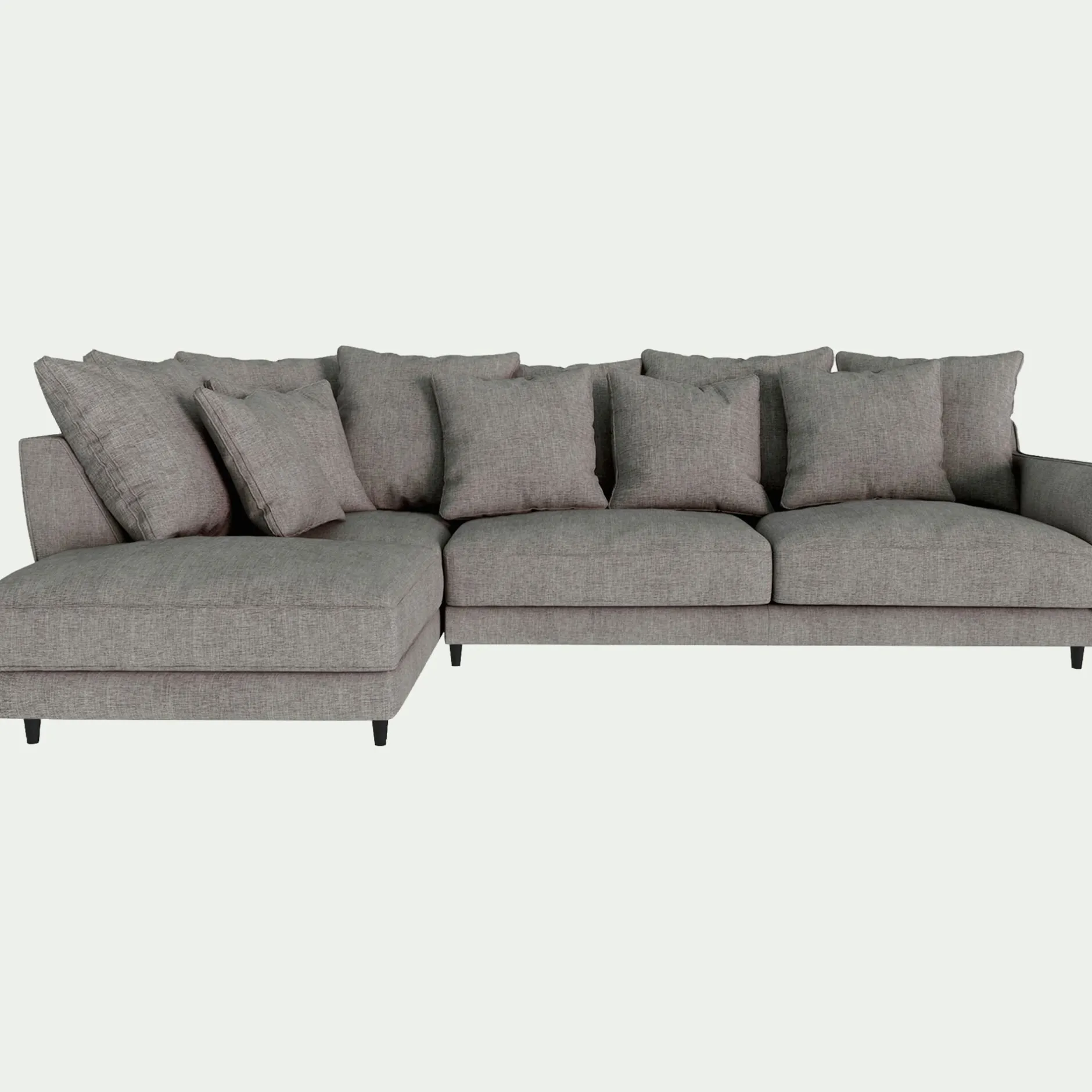 Canapé En Tissu|Canapé 4 Places*alinea Canapé d'angle gauche fixe en tissu monclar - taupe Gris