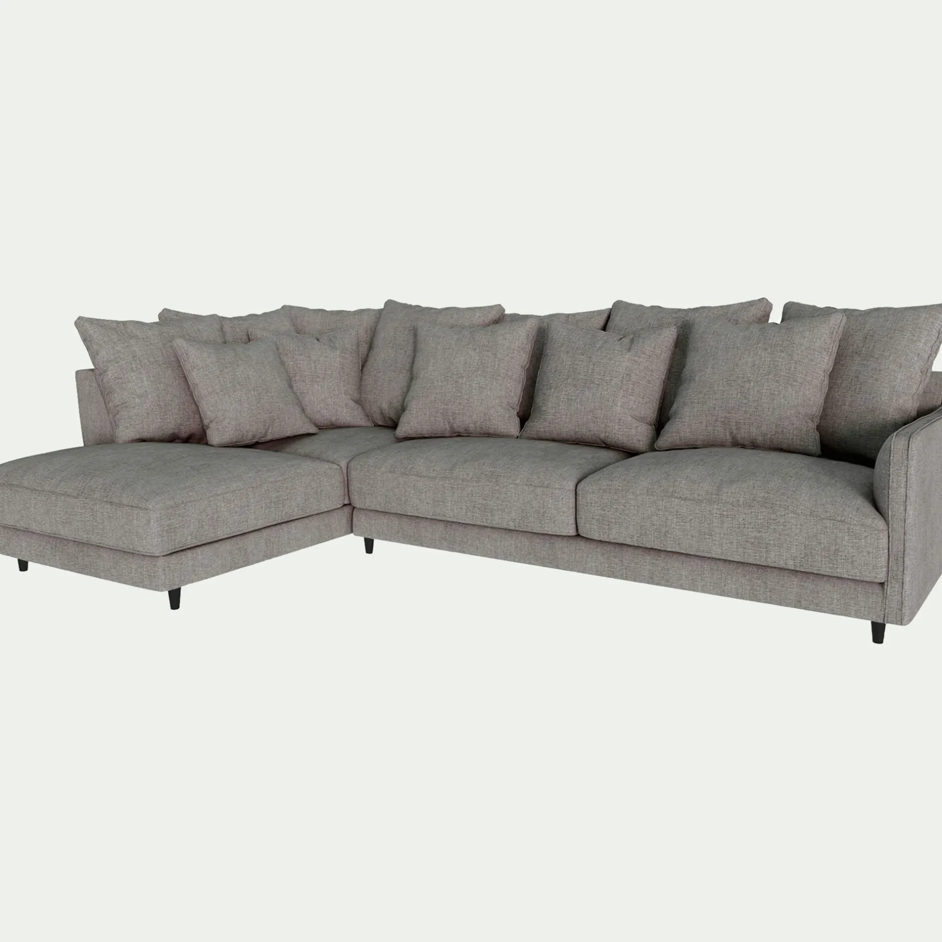 Canapé En Tissu|Canapé 4 Places*alinea Canapé d'angle gauche fixe en tissu monclar - taupe Gris