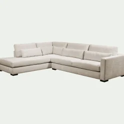 Canapé 5 Places|Canapé Fixe*alinea Canapé d'angle gauche fixe en tissu Genesis - Beige