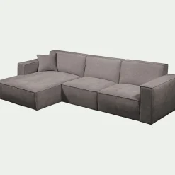 Canapé En Tissu|Canapé 3 Places*alinea Canapé d'angle gauche fixe en tissu genesis - borie Gris