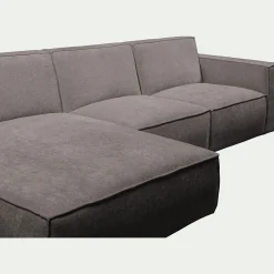 Canapé En Tissu|Canapé 3 Places*alinea Canapé d'angle gauche fixe en tissu genesis - borie Gris