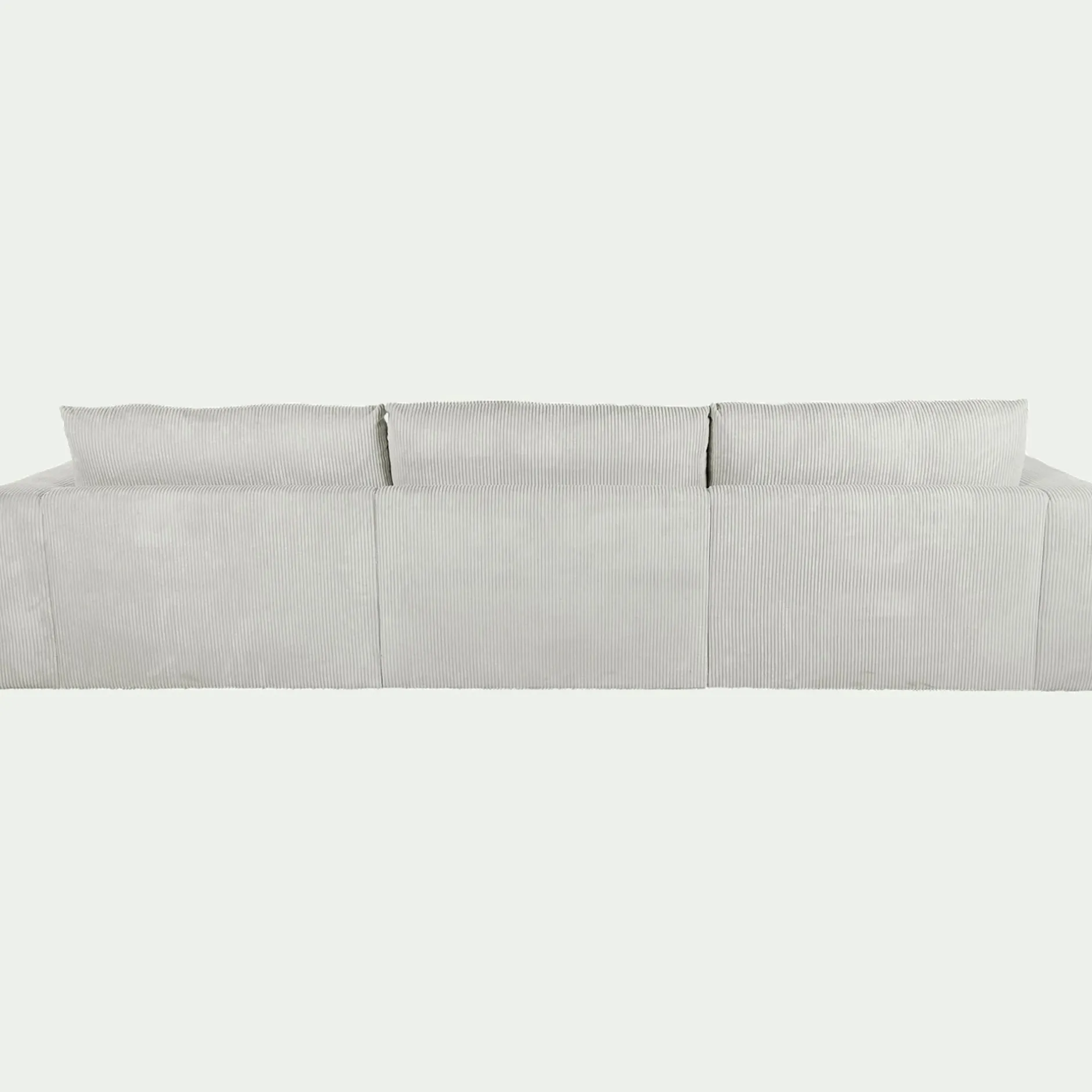 Canapé En Velours|Canapé 5 Places*alinea Canapé d'angle gauche fixe en velours côtelé - borie Gris