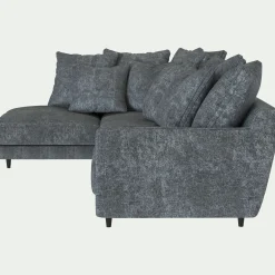 Canapé En Tissu|Canapé 4 Places*alinea Canapé d'angle gauche fixe en tissu genesis - ardoise Gris