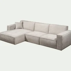 Canapé En Tissu|Canapé 3 Places*alinea Canapé d'angle gauche fixe en tissu genesis - Beige