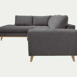 Canapé 5 Places|Canapé D'Angle*alinea Canapé d'angle gauche fixe en tissu Storm - moyen Gris