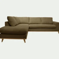 Canapé 5 Places|Canapé Fixe*alinea Canapé d'angle gauche fixe en tissu Crown - cèdre Vert