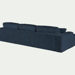 Canapé 5 Places|Canapé Fixe*alinea Canapé d'angle gauche fixe en tissu côtelé bita - calabrun Bleu