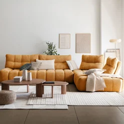 Canapé En Tissu|Canapé 6 Places Et Plus*alinea Canapé d'angle modulable avec pouf en tissu campo - argan Jaune