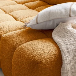 Canapé En Tissu|Canapé 6 Places Et Plus*alinea Canapé d'angle modulable avec pouf en tissu campo - argan Jaune