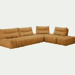 Canapé En Tissu|Canapé 6 Places Et Plus*alinea Canapé d'angle modulable avec pouf en tissu campo - argan Jaune