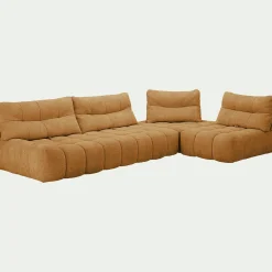 Canapé En Tissu|Canapé 5 Places*alinea Canapé d'angle modulable avec chauffeuse en tissu campo - argan Jaune
